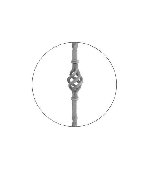 Arranques de Forja para Escalera Entorchado Piña Central Cuadrado 30 mm