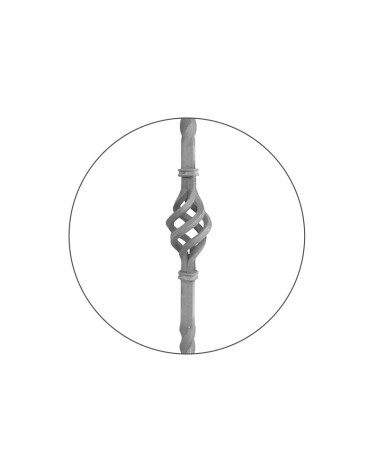 Arranques de Forja para Escalera Entorchado Piña Central Cuadrado 30 mm