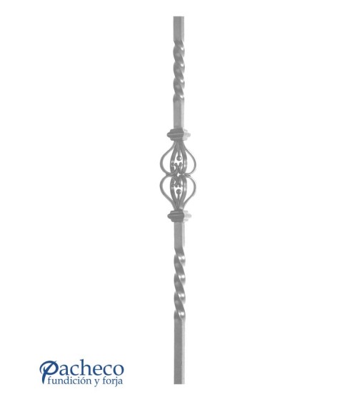 Arranques de Forja para Escalera Entorchado Corazón de Forja Cuadrado 25 mm