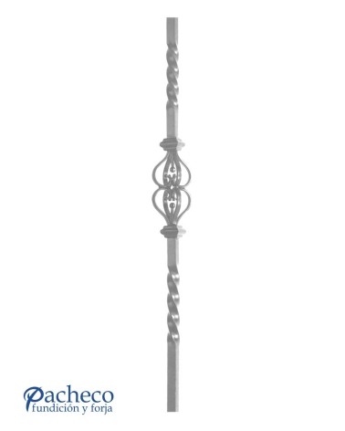 Arranques de Forja para Escalera Entorchado Corazón de Forja Cuadrado 25 mm