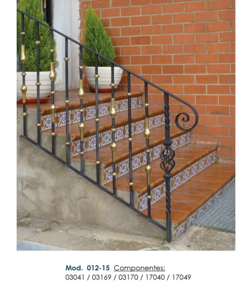 Arranques de Forja para Escalera Entorchado Corazón de Forja Cuadrado 25 mm