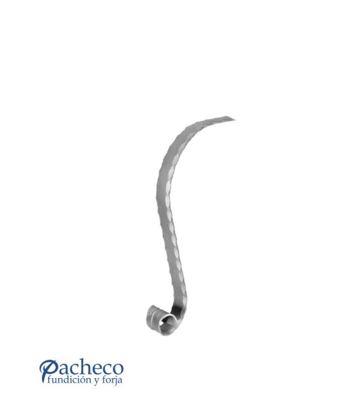 Remate para Pasamanos de Forja con Curva Abierta y Cantos Labrados Pletina 40x8 mm