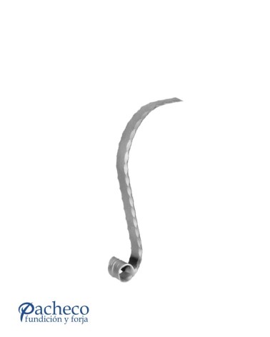 Remate para Pasamanos de Forja con Curva Abierta y Cantos Labrados Pletina 40x8 mm
