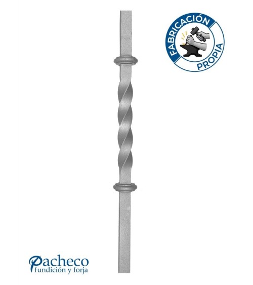 Arranques de Forja para Escalera Entorchado Central y Doble Anillo Cuadrado 30-40 mm