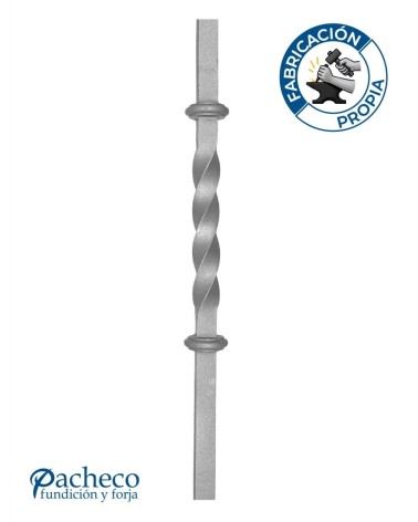 Arranques de Forja para Escalera Entorchado Central y Doble Anillo Cuadrado 30-40 mm