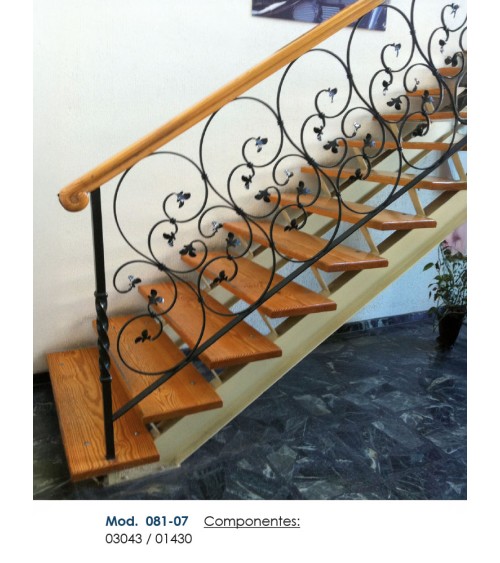 Arranques de Forja para Escalera Entorchado Central y Doble Anillo Cuadrado 30-40 mm