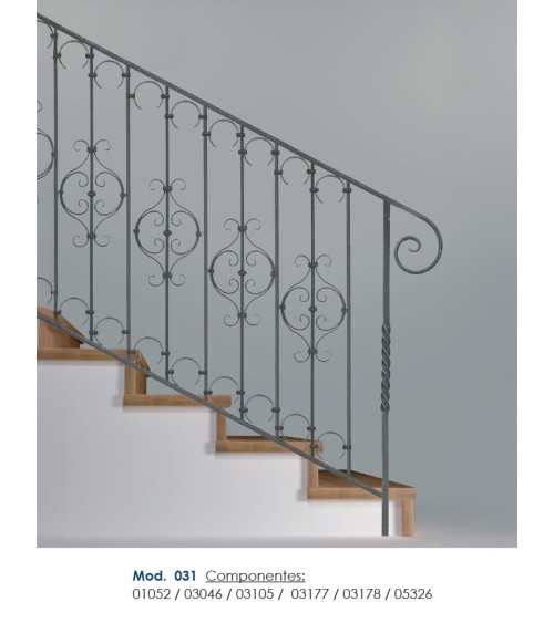 Arranques de Forja para Escalera Entorchado Central Cuadrado 25mm - 30mm - 40mm