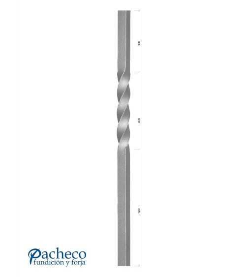 Arranques de Forja para Escalera Entorchado Central Cuadrado 25mm - 30mm - 40mm