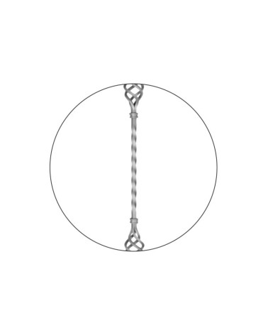 Balaustre Forjado Entorchado Doble Piña Cuadrado 14-16 mm