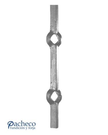 Barra Perforada de Forja Agujeros Forma Rombos 14-16-20 mm