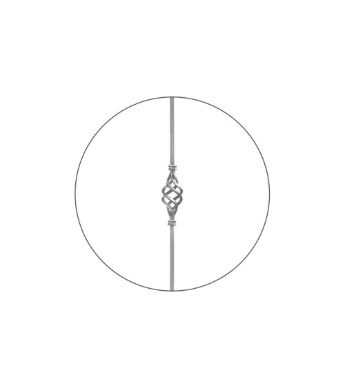 Balaustre Forjado Liso Piña Central Cuadrado 14-16 mm