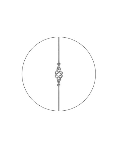 Balaustre Forjado Liso Piña Central Cuadrado 14-16 mm