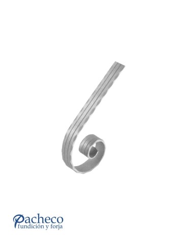 Remate para Pasamanos de Forja de Caracol Liso con Cantos Labrados Pletina 40x8 mm