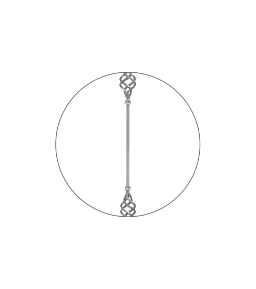 Balaustre Forjado Liso Doble Piña Central Cuadrado 14-16 mm