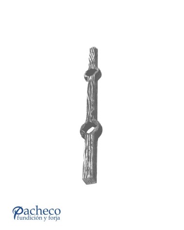 Barra Perforada de Forja Cuadrado de 16 mm - 13 Agujeros Cuadrados