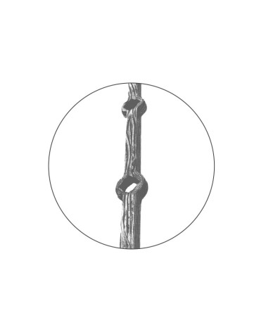 Barra Perforada de Forja Cuadrado de 16 mm - 13 Agujeros Cuadrados