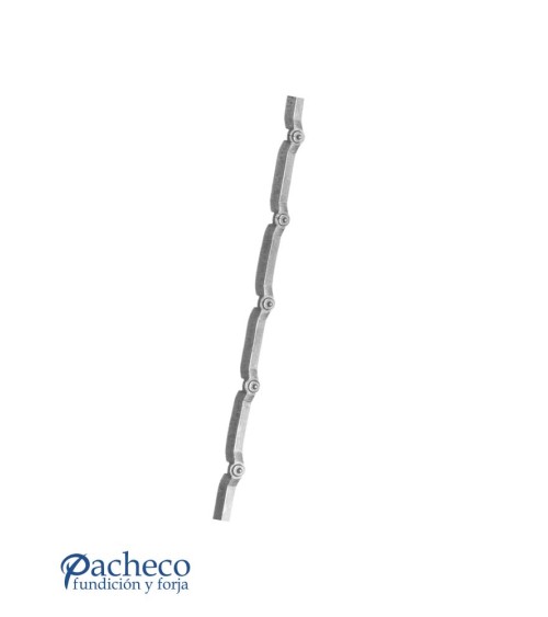 Pletina de Forja Perforada para Ensamblaje Cuadrado 14 mm