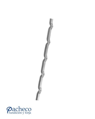 Pletina de Forja Perforada para Ensamblaje Cuadrado 14 mm