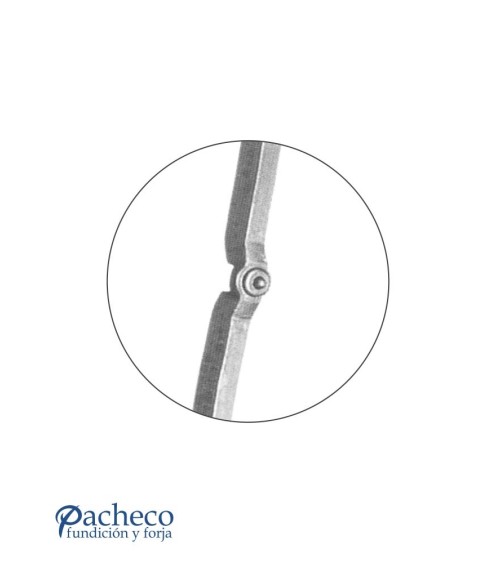 Pletina de Forja Perforada para Ensamblaje Cuadrado 14 mm