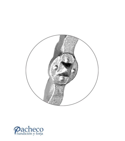 Pletina de Hierro Forjado Perforada para Ensamblaje Cuadrado 14 mm