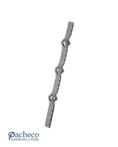 Pletina Troquelado de Forja de 40x8mm - 14 Agujeros Rombo 16 mm