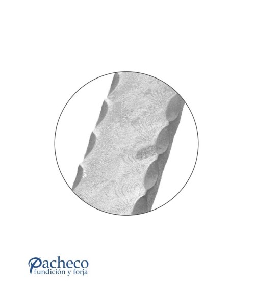 Pletina Troquelado de Forja de 40x8mm - 14 Agujeros Rombo 16 mm