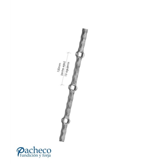 Barras Perforadas Labradas de Forja Cuadrado 16mm - 13 Agujeros Cuadrado 16 mm