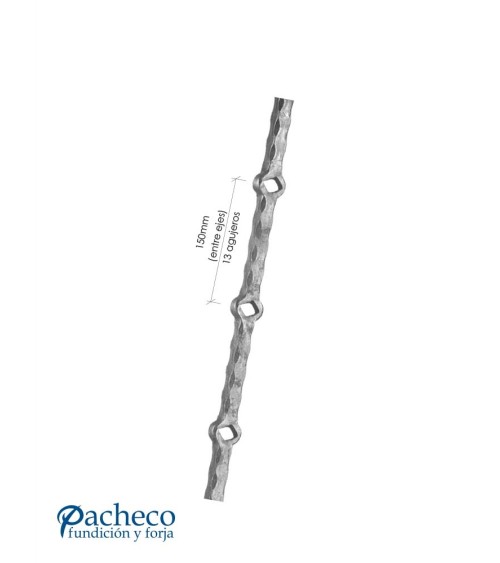 Barras Perforadas Labradas de Forja Cuadrado 16mm - 13 Agujeros Rombo 16 mm