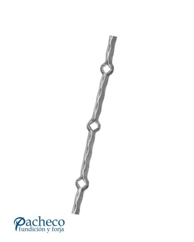 Barras Perforadas Labradas de Forja Cuadrado 16mm - 13 Agujeros Rombo 16 mm