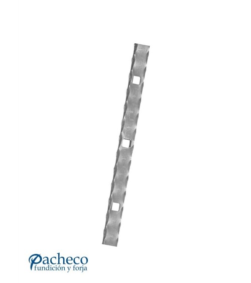 Pletina Labrada de Forja de 40x8 mm - 15 Agujeros Cuadrado 16 mm