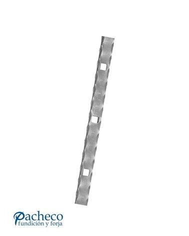 Pletina Labrada de Forja de 40x8 mm - 15 Agujeros Cuadrado 16 mm