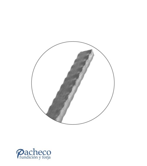 Pletina Labrada de Forja Hueco Interior Rectangular 3000mm