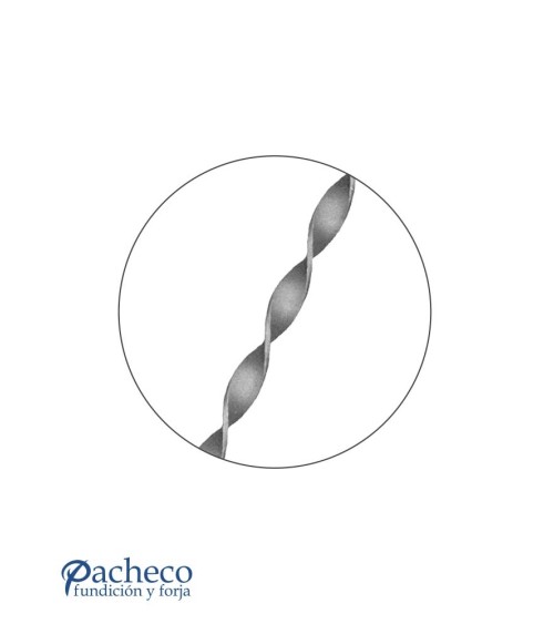 Pletina Torsionada de Forja 4 mm Espesor x 3000 mm Alto