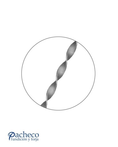 Pletina Torsionada de Forja 4 mm Espesor x 3000 mm Alto