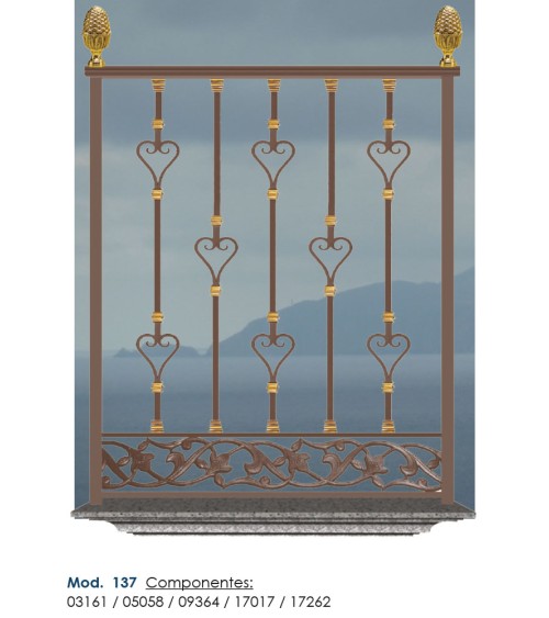 Pieza Central de Forja Corazón Cuadrado 16-20 mm