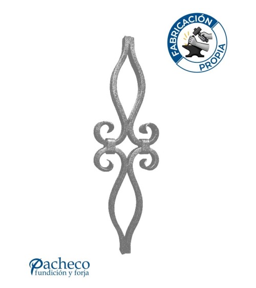 Pieza Central de Forja Doble Lágrima Cuadrado 16-20 mm