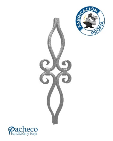 Pieza Central de Forja Doble Lágrima Cuadrado 16-20 mm