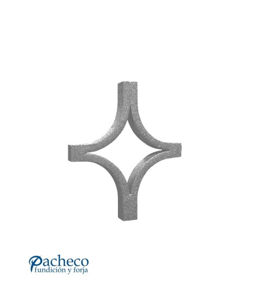 Pieza Central de Hierro Forjado  Rombo Central Cuadrado 16-20 mm