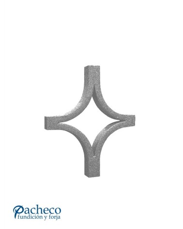 Pieza Central de Hierro Forjado  Rombo Central Cuadrado 16-20 mm