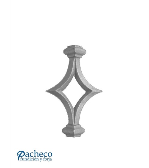 Pieza Central de Forja con Rombo Central y Macollas Cuadrado 16-20 mm
