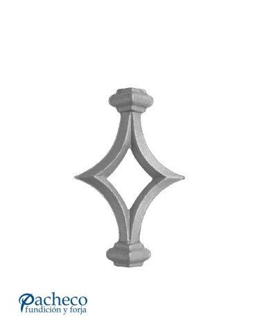 Pieza Central de Forja con Rombo Central y Macollas Cuadrado 16-20 mm