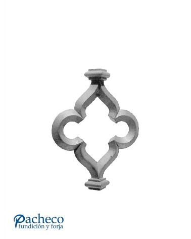 Pieza Central de Forja Flor de Forja Cuadrado 16-20 mm