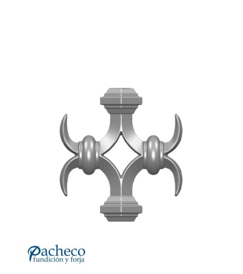 Pieza Central de Forja Rombo con Adornos en Forja Cuadrado 16-20 mm