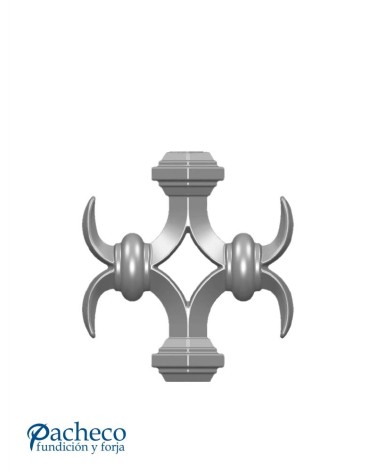 Pieza Central de Forja Rombo con Adornos en Forja Cuadrado 16-20 mm