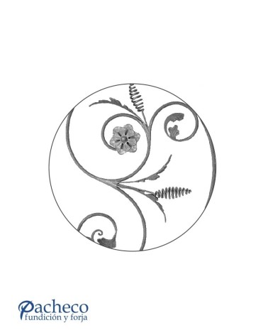 Panel de Forja con Doble Espiral Central Redondo 12 mm