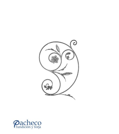 Panel de Forja con Doble Espiral Central Redondo 12 mm