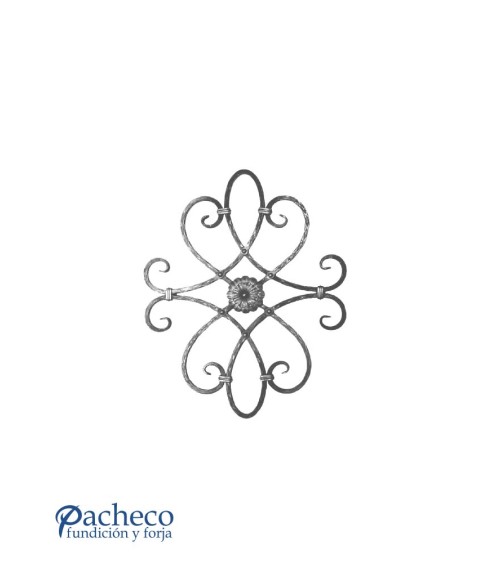 Panel de Forja con Anillos Cruzados y Relieve Por Dos Caras Cuadrado 12 mm