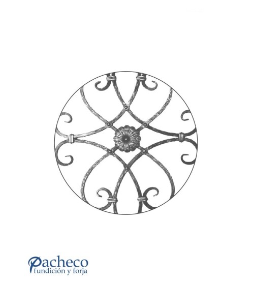 Panel de Forja con Anillos Cruzados y Relieve Por Dos Caras Cuadrado 12 mm