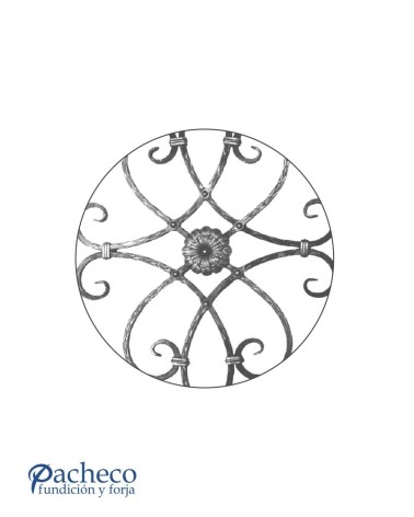 Panel de Forja con Anillos Cruzados y Relieve Por Dos Caras Cuadrado 12 mm