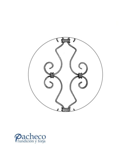 Pieza Central de Forja Composición de Piezas de Forja Pletina 12x6 mm